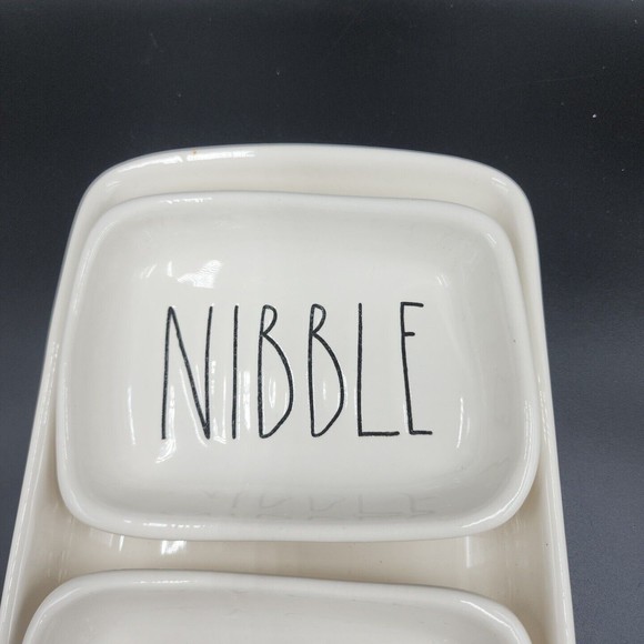 Rae Dunn Snack Set Eat Nibble Taste Dishes Plus Tray Magenta 4 Piece - Picture 2 of 8